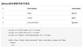 jQ拖动调整表格列宽度 jQuery拖动调整表格列宽度网页特效
