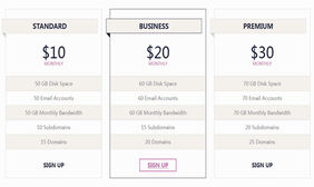 CSS3项目价格表样式代码