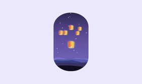 CSS3夜晚空中孔明灯特效